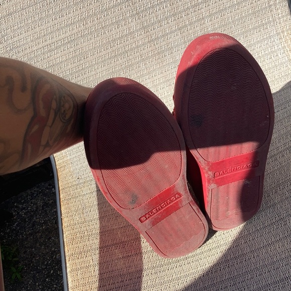 Red Balenciaga Arena Sneakers High size 40 8-8 1/2 - Picture 7 of 7